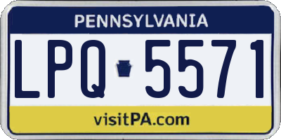 PA license plate LPQ5571