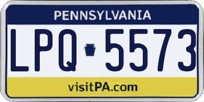 PA license plate LPQ5573