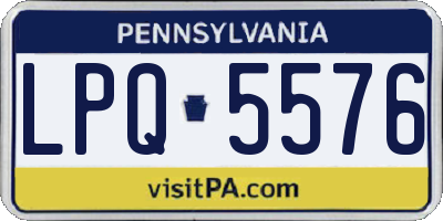 PA license plate LPQ5576