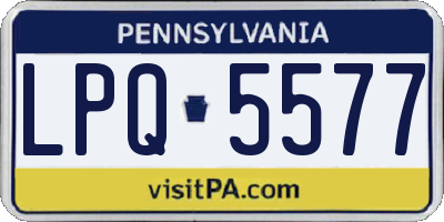 PA license plate LPQ5577