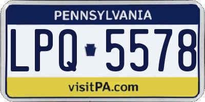 PA license plate LPQ5578
