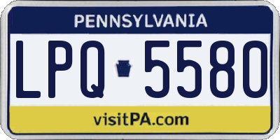PA license plate LPQ5580