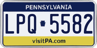 PA license plate LPQ5582