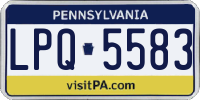 PA license plate LPQ5583