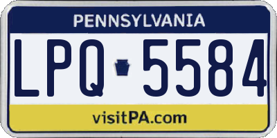 PA license plate LPQ5584