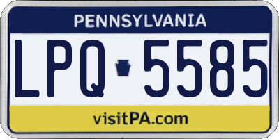 PA license plate LPQ5585