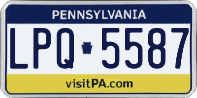 PA license plate LPQ5587