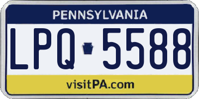 PA license plate LPQ5588