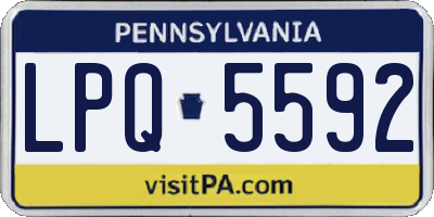 PA license plate LPQ5592