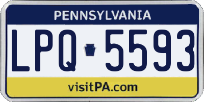 PA license plate LPQ5593