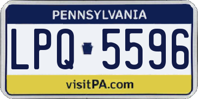 PA license plate LPQ5596