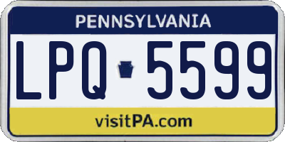 PA license plate LPQ5599
