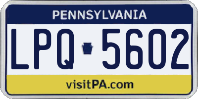PA license plate LPQ5602