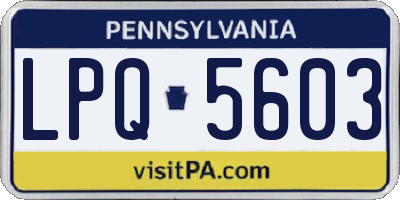 PA license plate LPQ5603