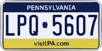 PA license plate LPQ5607