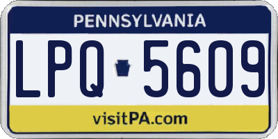 PA license plate LPQ5609