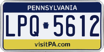 PA license plate LPQ5612