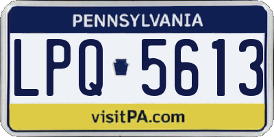 PA license plate LPQ5613