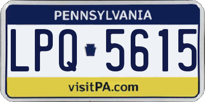 PA license plate LPQ5615