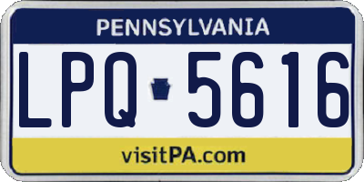 PA license plate LPQ5616