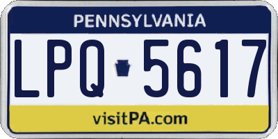PA license plate LPQ5617