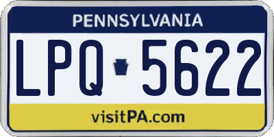PA license plate LPQ5622