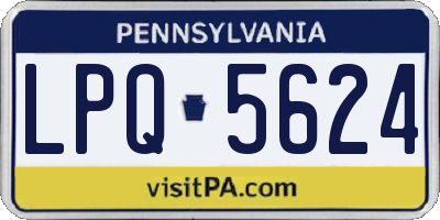 PA license plate LPQ5624