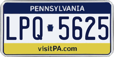 PA license plate LPQ5625