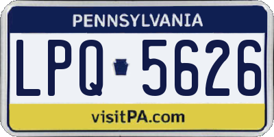 PA license plate LPQ5626