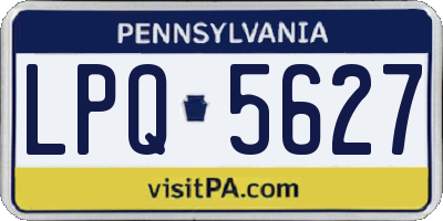 PA license plate LPQ5627