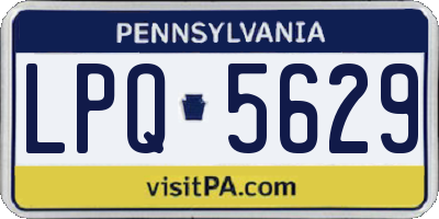 PA license plate LPQ5629