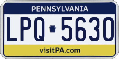 PA license plate LPQ5630