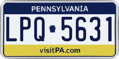 PA license plate LPQ5631