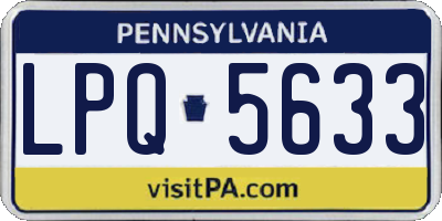 PA license plate LPQ5633