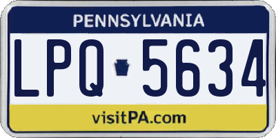 PA license plate LPQ5634