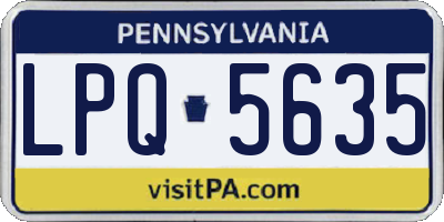 PA license plate LPQ5635