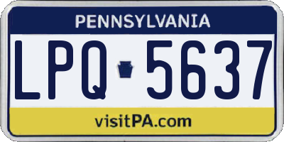 PA license plate LPQ5637