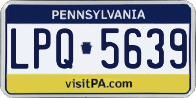 PA license plate LPQ5639