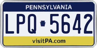PA license plate LPQ5642