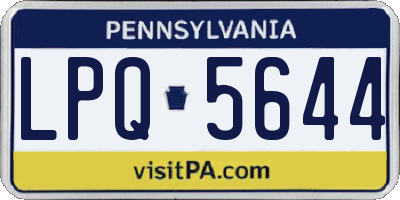 PA license plate LPQ5644