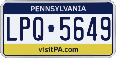 PA license plate LPQ5649