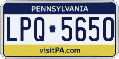 PA license plate LPQ5650