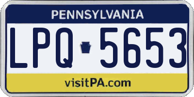 PA license plate LPQ5653