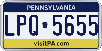 PA license plate LPQ5655