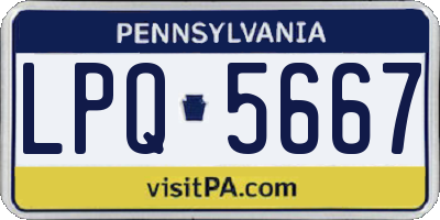 PA license plate LPQ5667