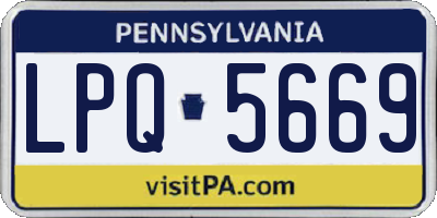PA license plate LPQ5669