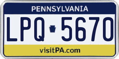 PA license plate LPQ5670