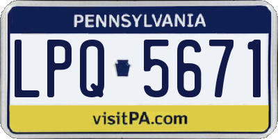 PA license plate LPQ5671