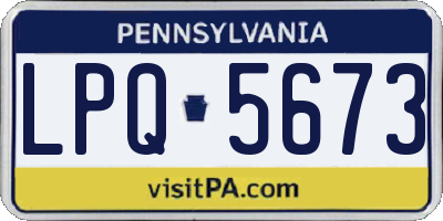 PA license plate LPQ5673