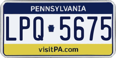 PA license plate LPQ5675